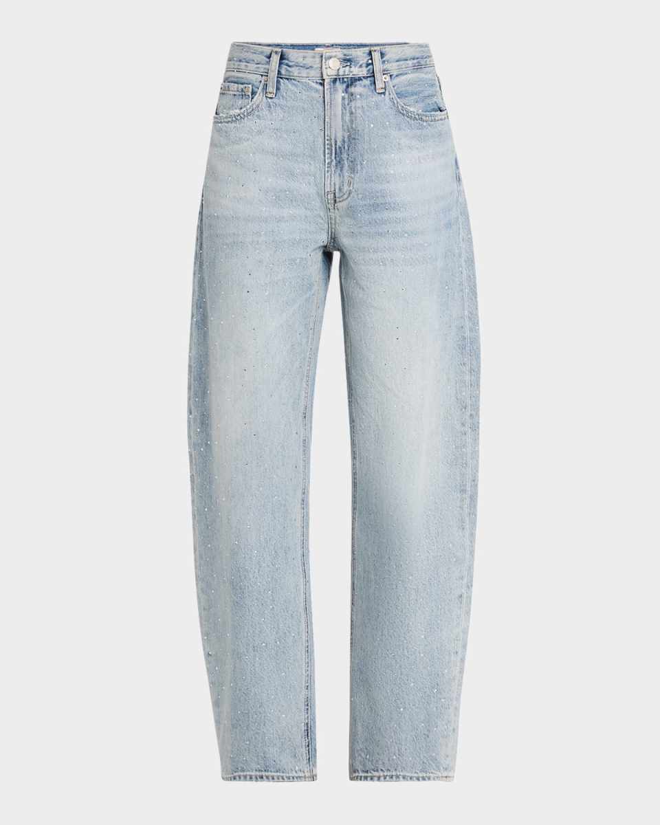 Wes High-Rise Rhinestone Barrel Jeans